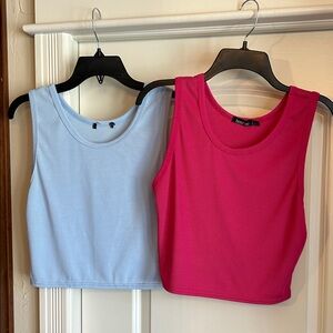 2 Crop Ribbed Tops. Size 12